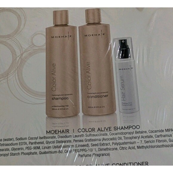 NEW SEALED Moehair Color Alive Shampoo Conditioner & Hair Serum 3 PC Gift Set - Picture 2 of 4